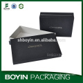 Professional custom logo hot stamping black fancy paper gift box